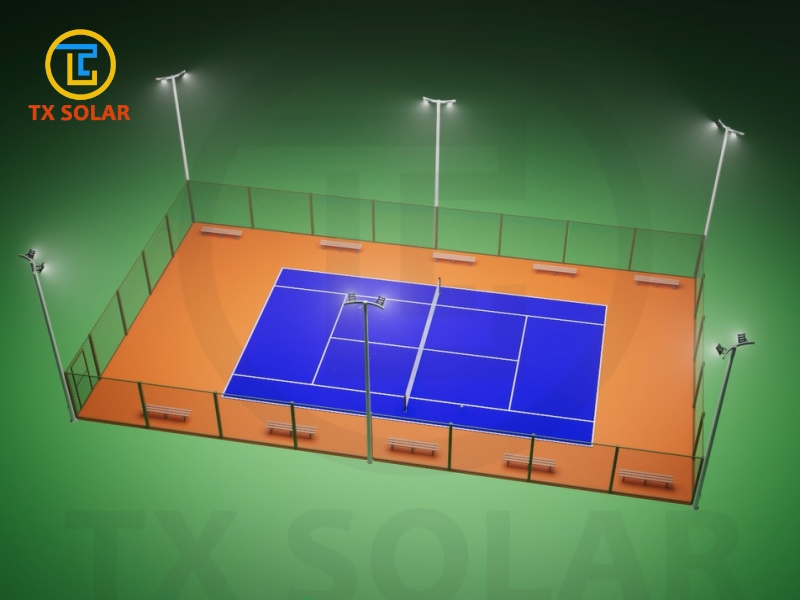 Outdoor badminton court high mast project design