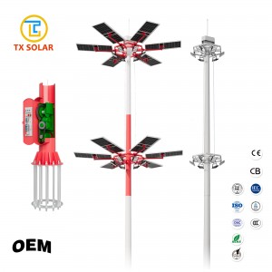 High Mast with Raising Lowering System and Solar Panel