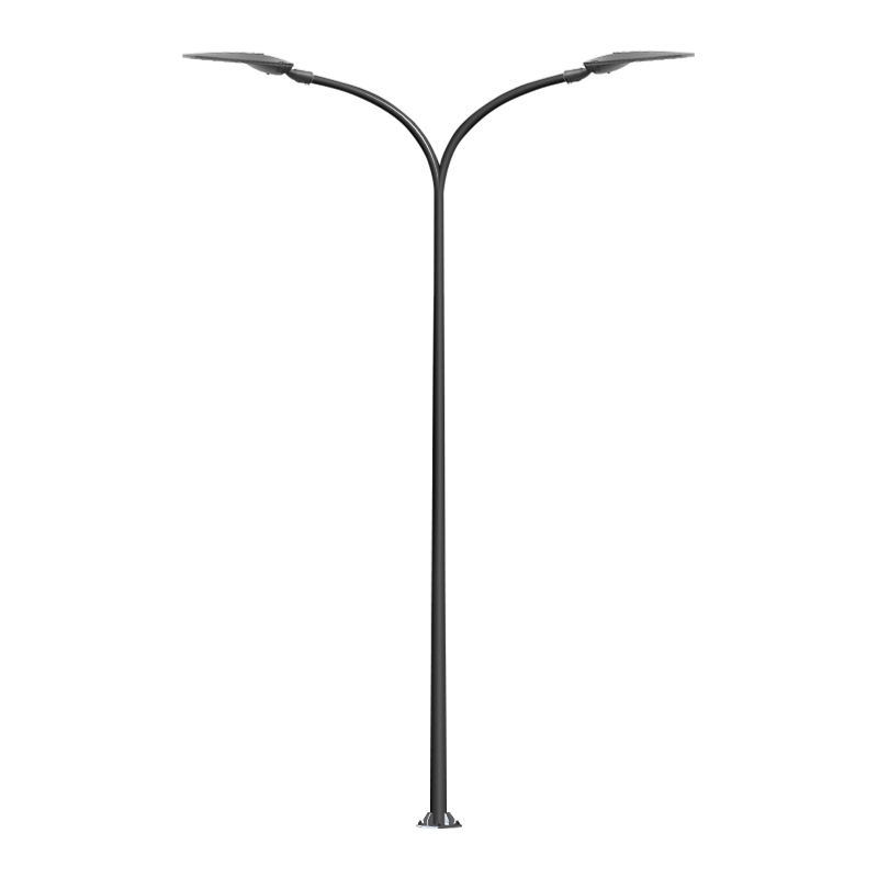 Hot Galvanized 5m-12m Steel Double Arm Lighting Pole