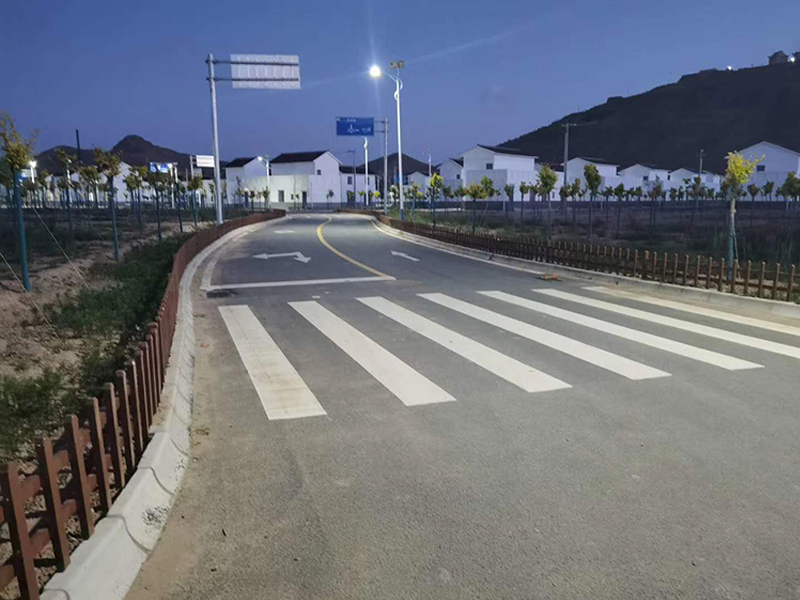 Solar street light on summer