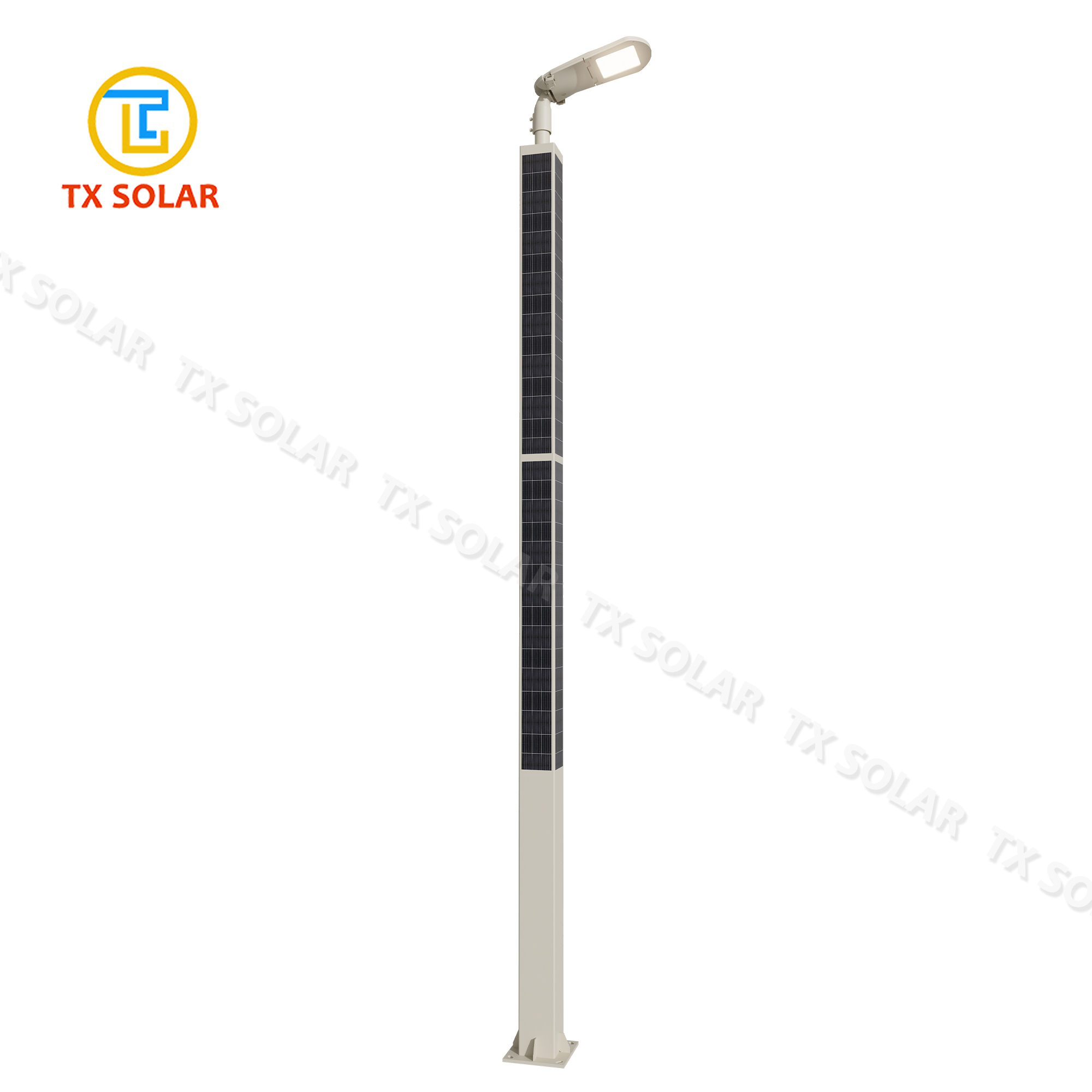 Square solar pole light